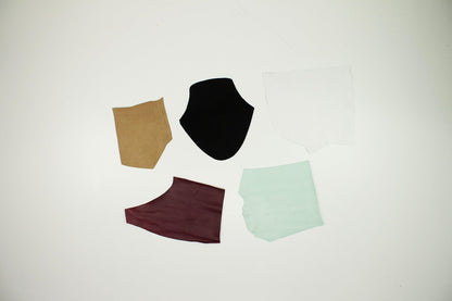 Lote 5 trozos de piel fina varios colores