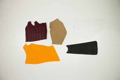 Lot of 5 pieces of fine leather in various colors