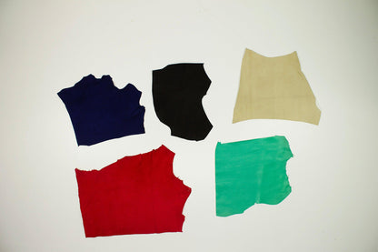 Lot of 5 pieces of fine leather in various colors