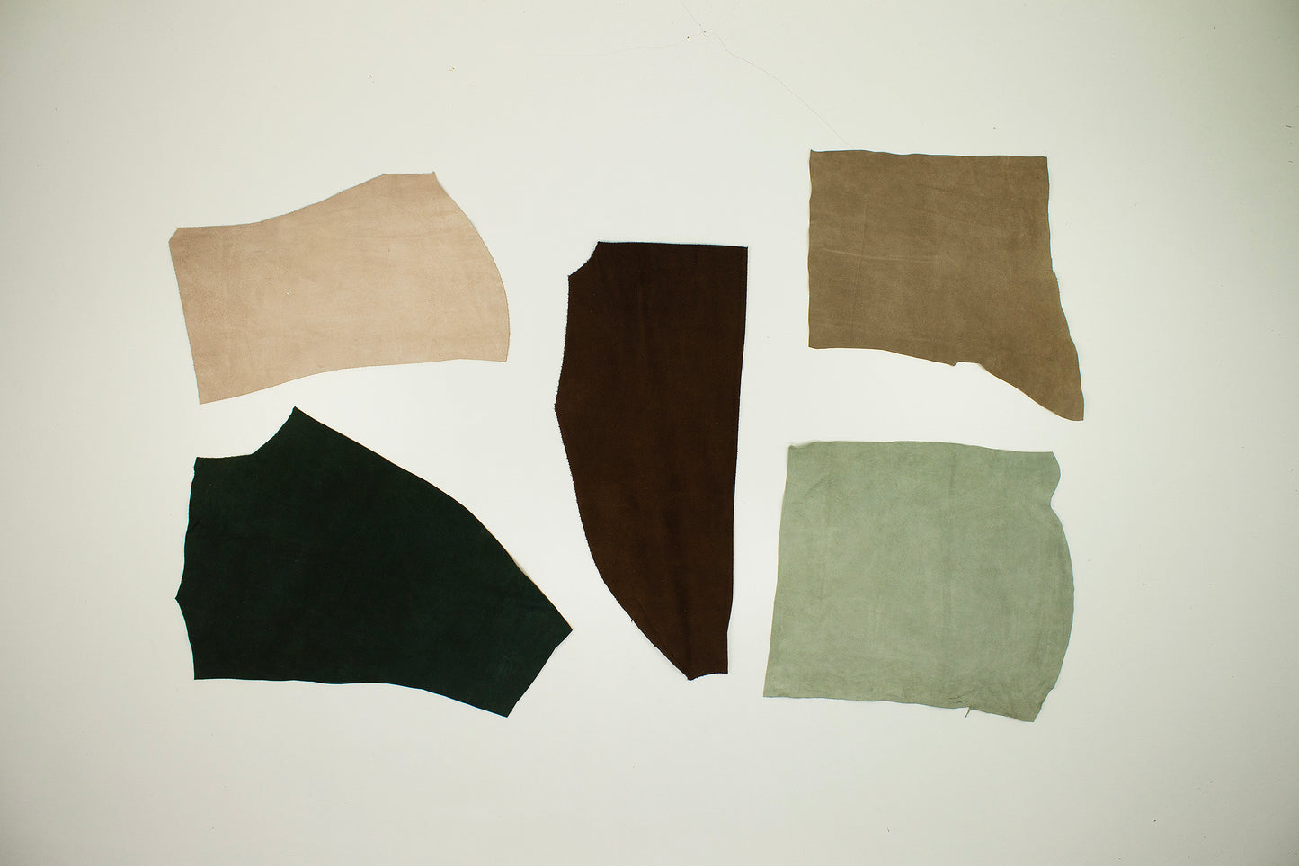 Lote 5 trozos de serraje varios colores