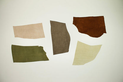 Lot 5 pieces of split leather various colors