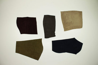 Lote 5 trozos de serraje varios colores