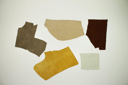 Lote 5 trozos de serraje varios colores