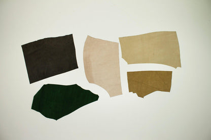 Lote 5 trozos de serraje varios colores