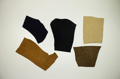 Lote 5 trozos de serraje varios colores