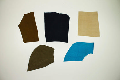Lote 5 trozos de serraje varios colores