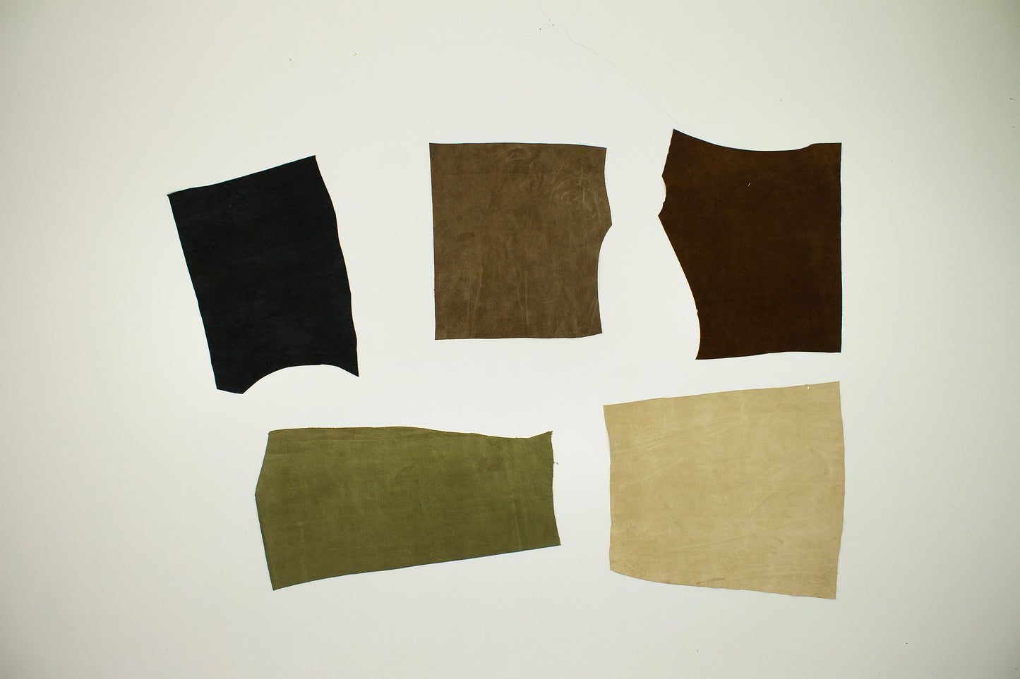 Lote 5 trozos de serraje varios colores