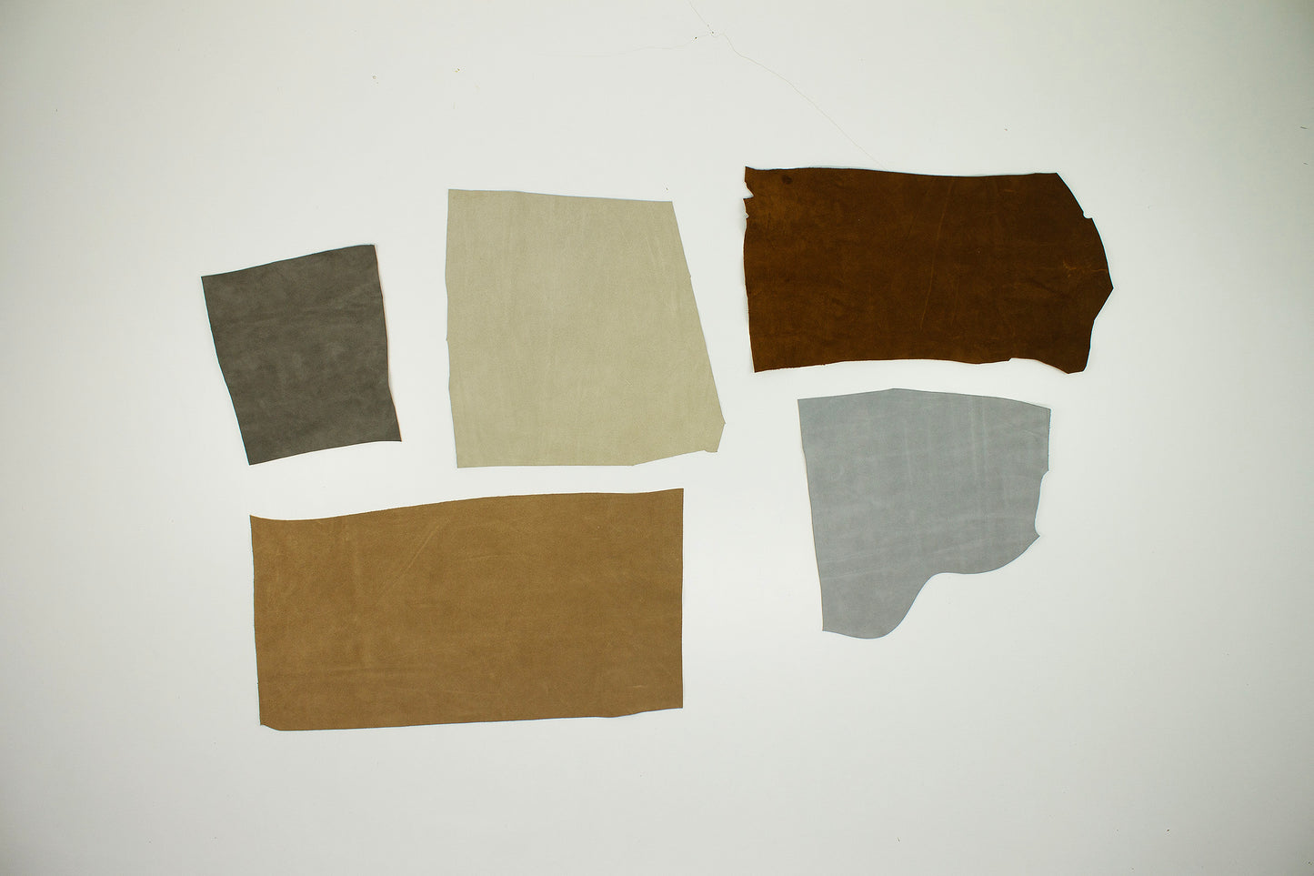 Lote 5 trozos de serraje varios colores
