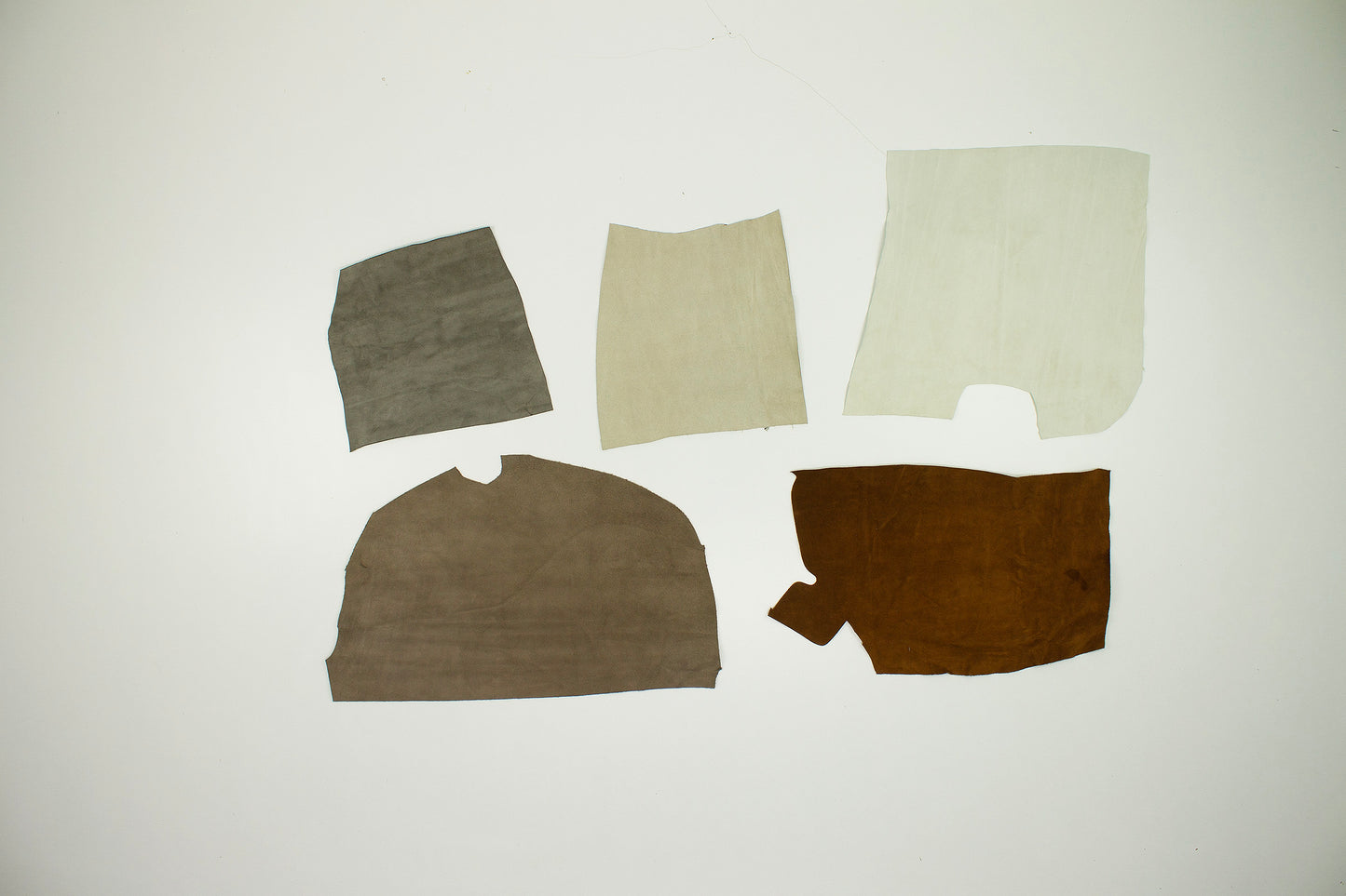 Lote 5 trozos de serraje varios colores