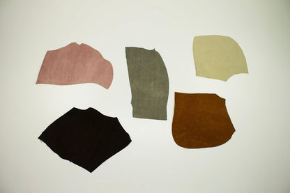 Lote 5 trozos de serraje varios colores