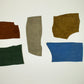 Lote 5 trozos de serraje varios colores