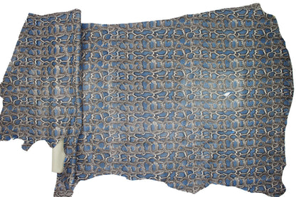 Piel de grabado serpiente gris manchas azules - La Tendeta del Cuero