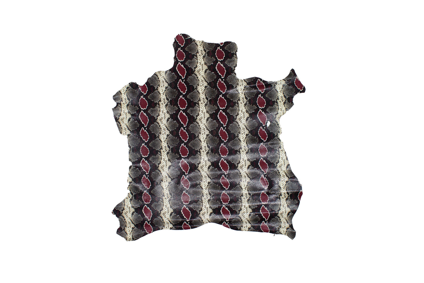 Piel de grabado serpiente piton gris mancha burdeos