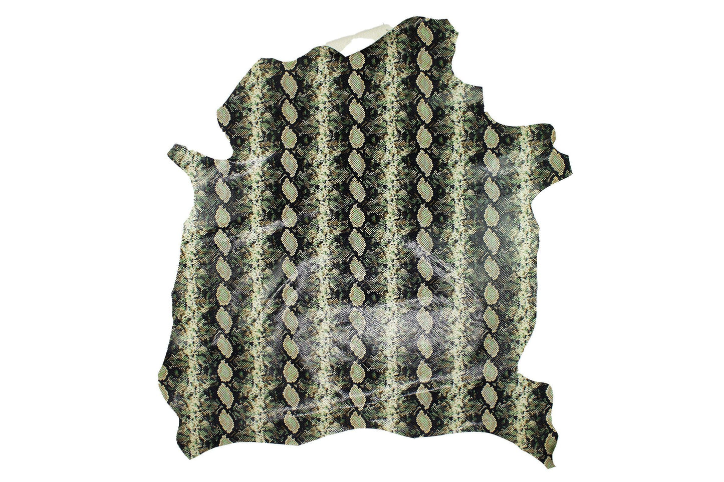 Piel de grabado serpiente piton tonos verdes - La Tendeta del Cuero