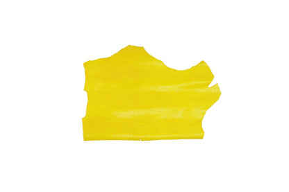 Trozo de piel grabado cocodrilo amarillo tonos naranjas - La Tendeta del Cuero