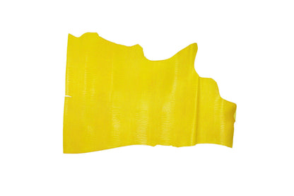 Trozo de piel grabado cocodrilo amarillo tonos naranjas - La Tendeta del Cuero