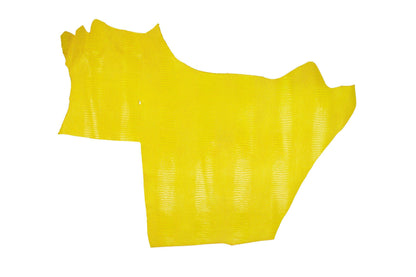 Trozo de piel grabado cocodrilo amarillo tonos naranjas - La Tendeta del Cuero