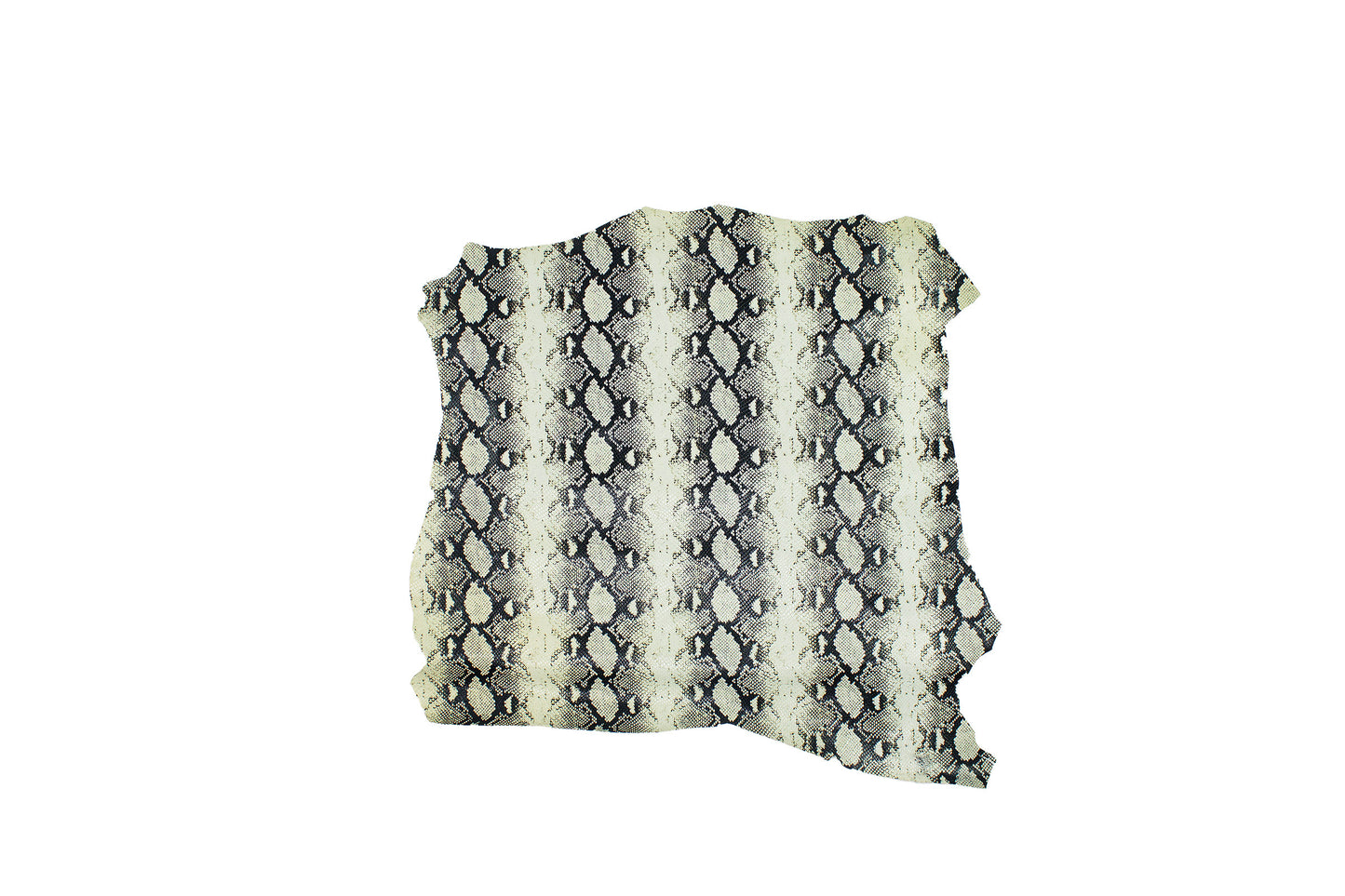 Trozo de piel grabado serpiente beige - negro