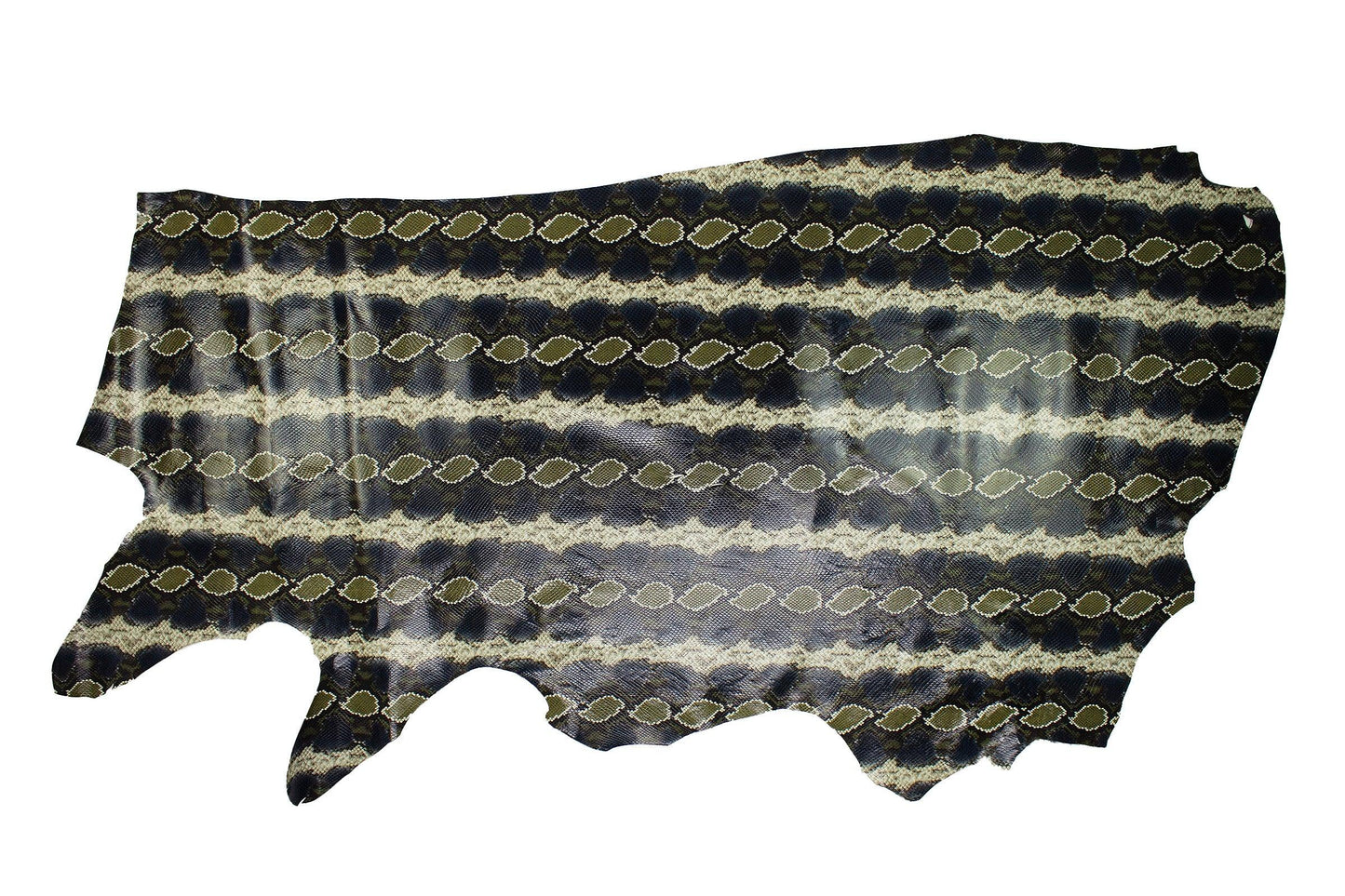 Piel de grabado serpiente tonos verdes y azules - La Tendeta del Cuero