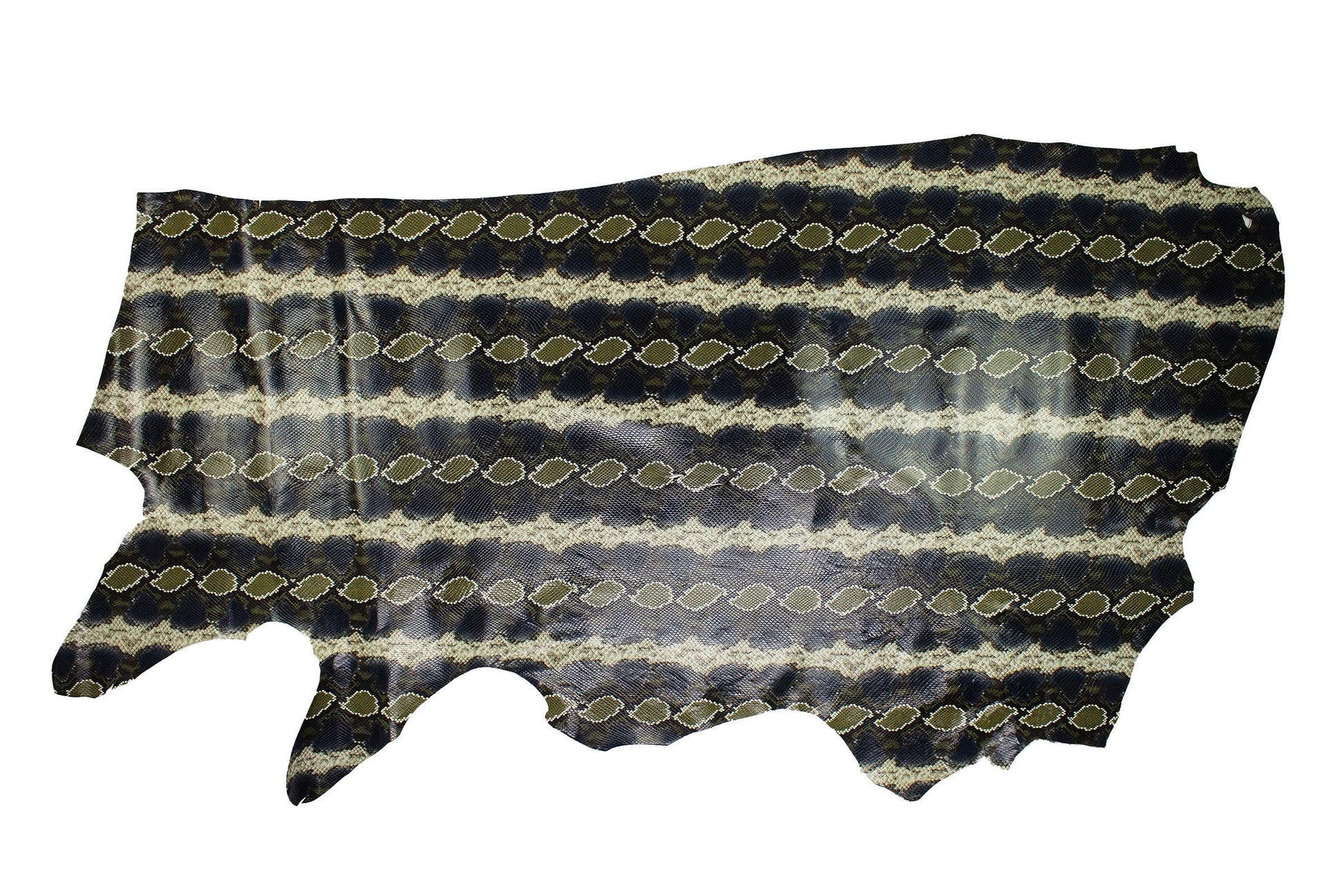 Piel de grabado serpiente tonos verdes y azules - La Tendeta del Cuero