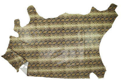 Piel de grabado serpiente tonos camel - La Tendeta del Cuero