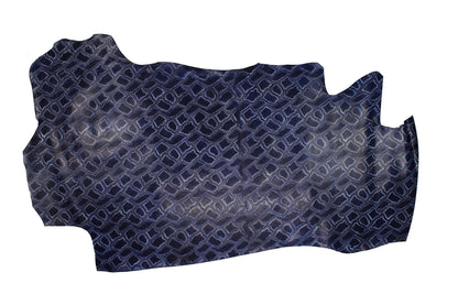 Piel de grabado serpiente azul jeans - La Tendeta del Cuero