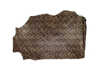 Piel de grabado serpiente marron - La Tendeta del Cuero