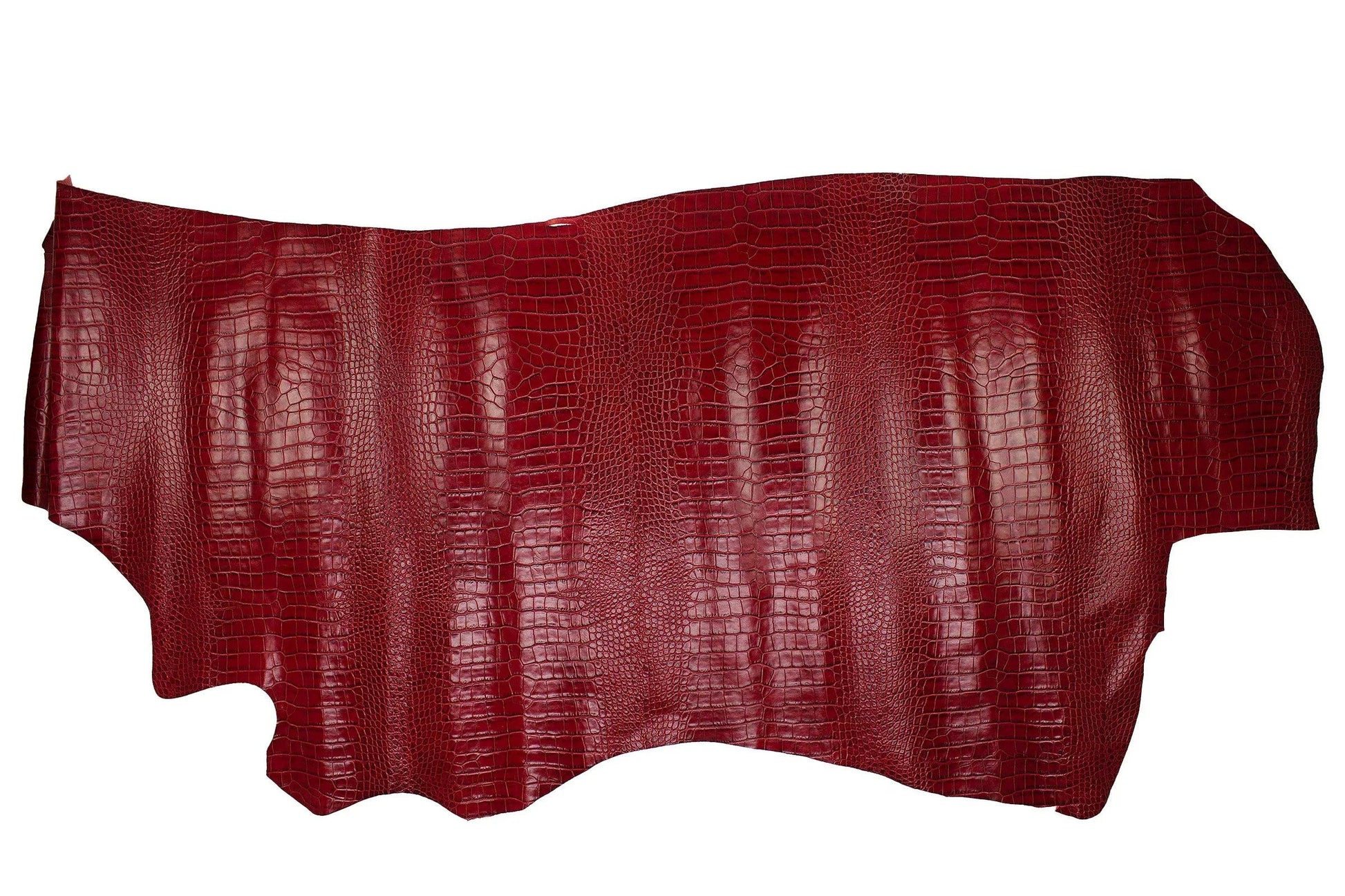 Piel de grabado cocodrilo rojo envejecido - La Tendeta del Cuero