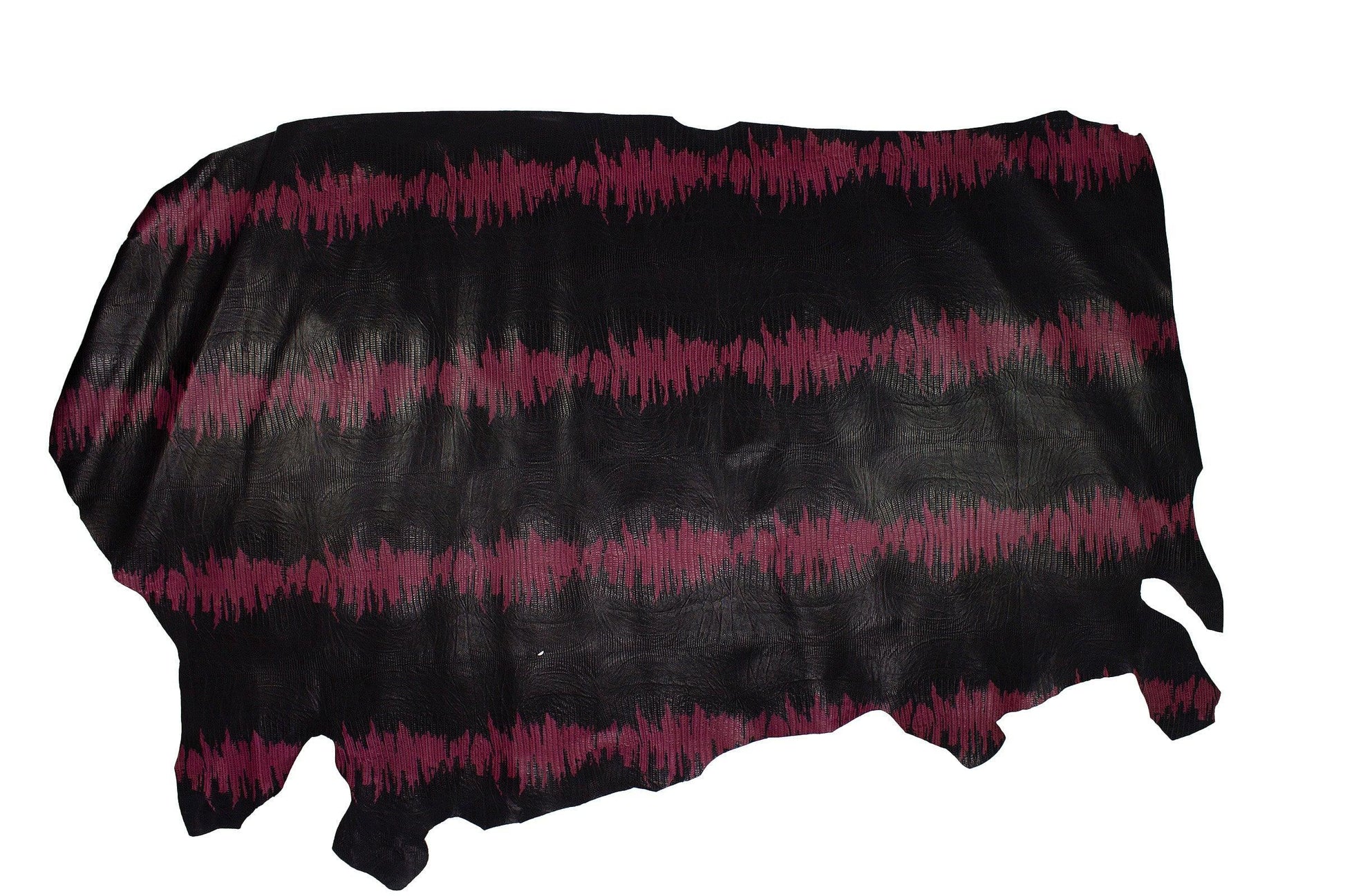 Piel de grabado tejus negro franja fucsia - La Tendeta del Cuero