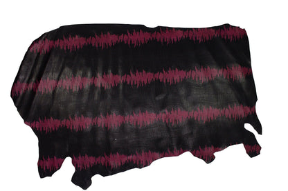 Piel de grabado tejus negro franja fucsia - La Tendeta del Cuero