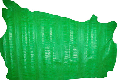 Piel de grabado cocodrilo verde - La Tendeta del Cuero