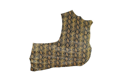 Trozo de piel grabado serpiente camel - negro - La Tendeta del Cuero