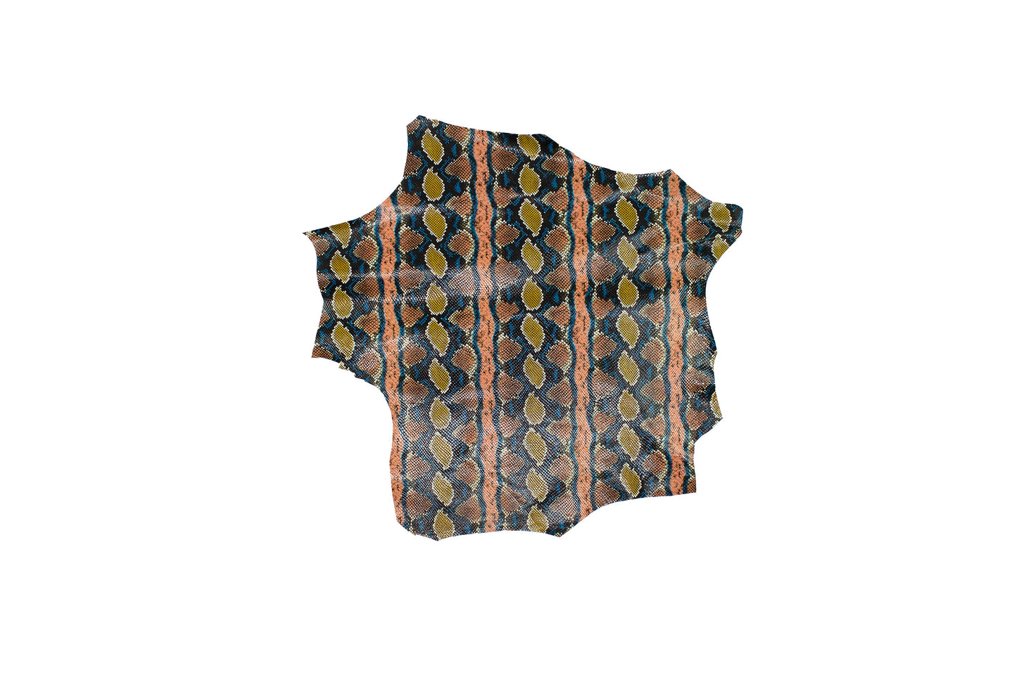 Trozo de piel grabado serpiente varios colores