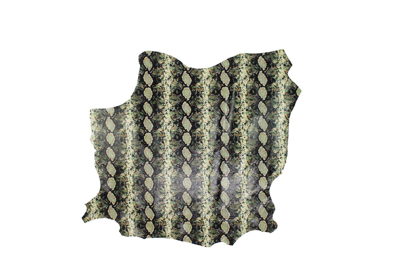 Trozo de piel grabado serpiente tonos verdes