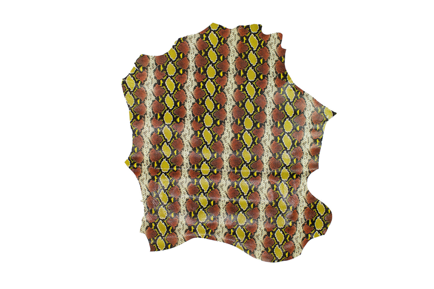 Trozo de piel grabado serpiente varios colores