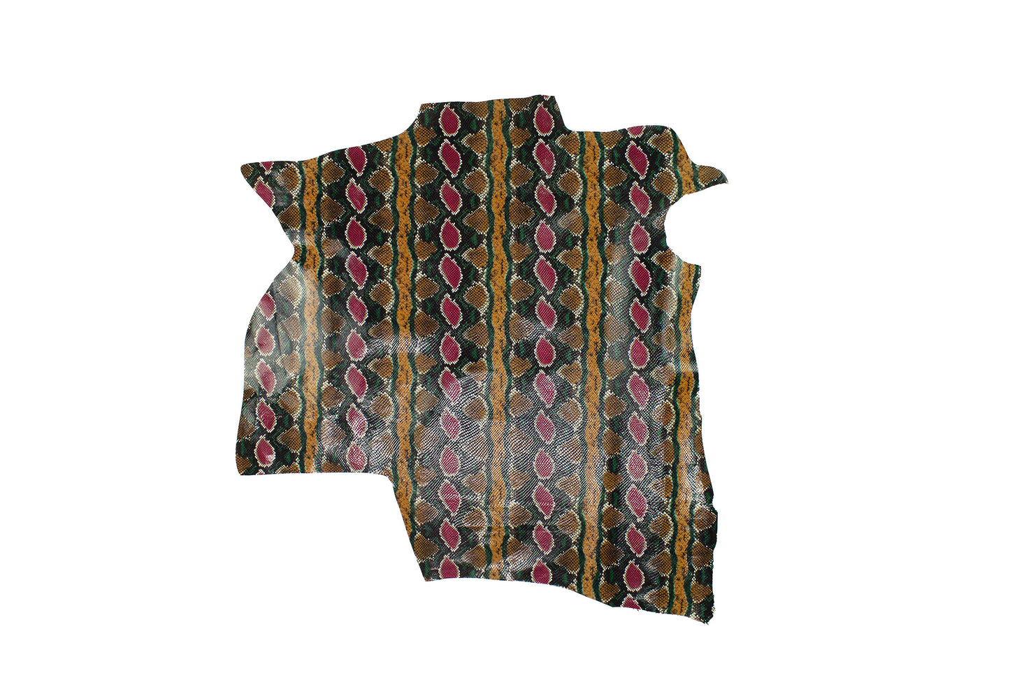 Trozo de piel grabado serpiente muticolor