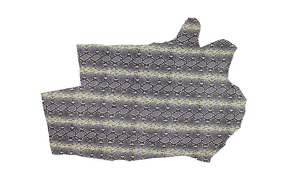 Trozo de piel grabado serpiente tonos lilas - La Tendeta del Cuero