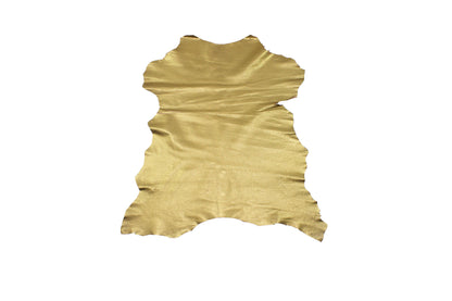 Trozo de piel cordero rustico laminado oro envejecido