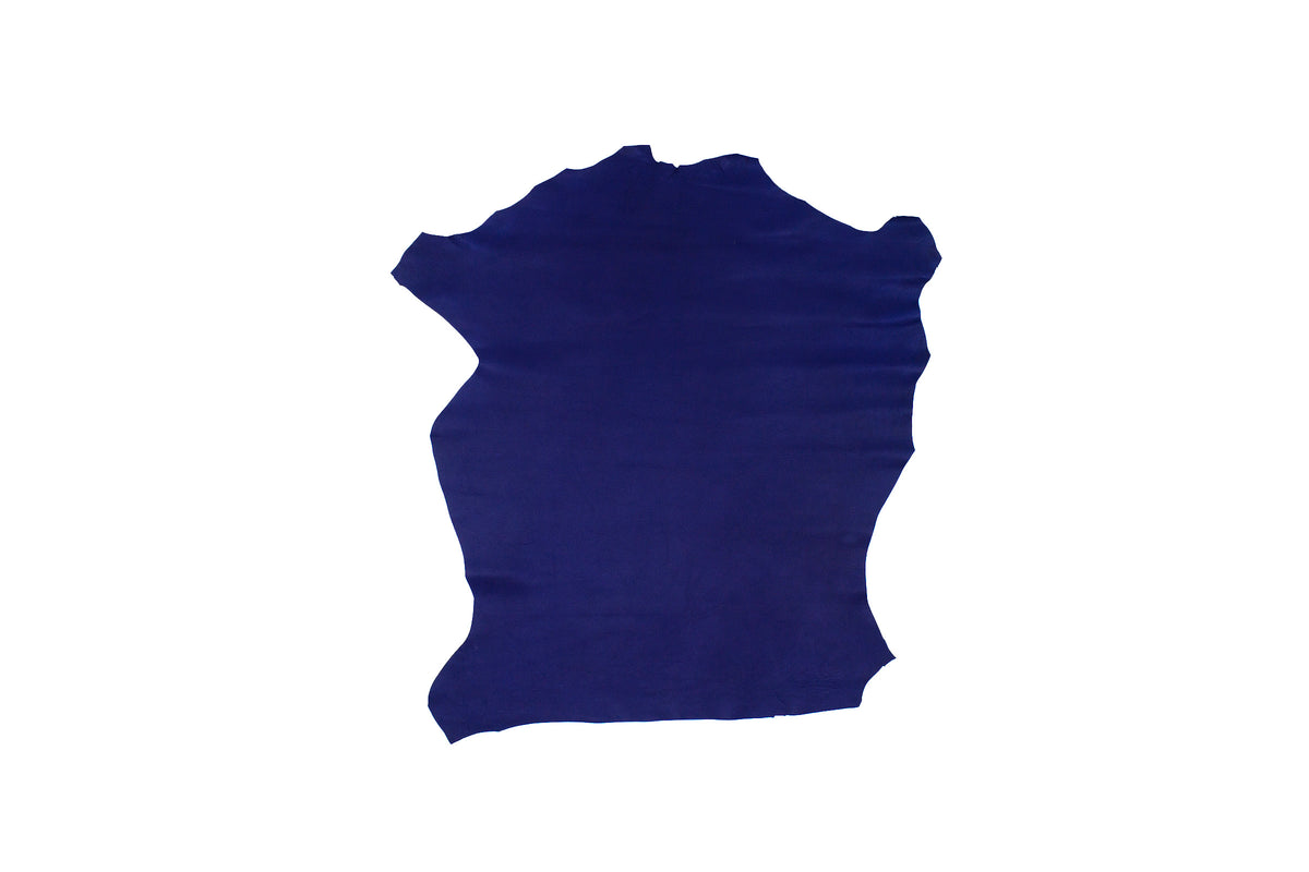 Trozo de piel cabra azul oscuro