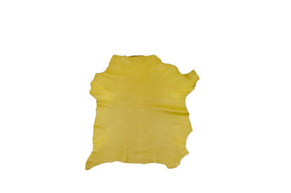 Trozo de piel cordero amarillo mostaza