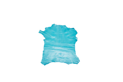 Trozo de piel cabra azul turquesa