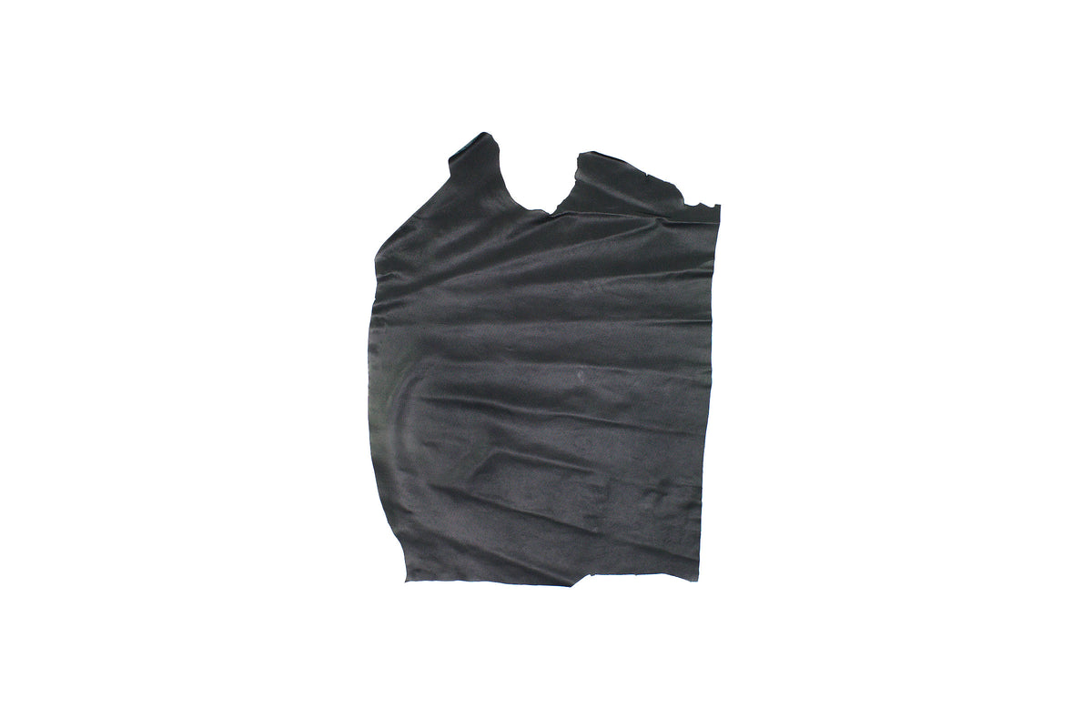 Trozo de piel fantasia granulado plata vieja - negro