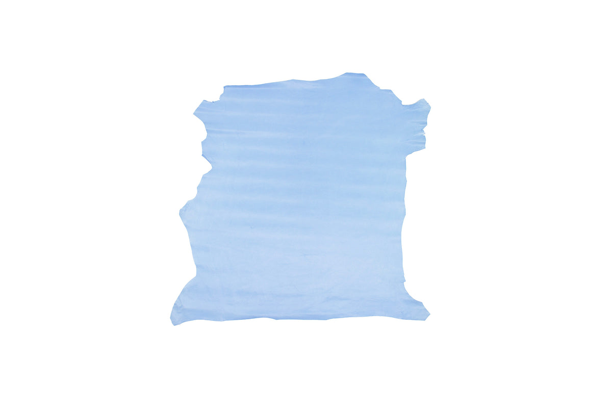 Trozo de piel cabra azul celeste envejecido