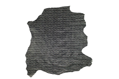 Piel de grabado serpiente estampado olas negras - La Tendeta del Cuero