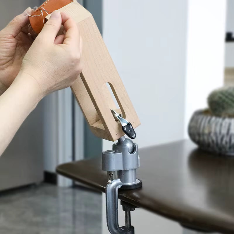 Prensa giratoria para coser cuero