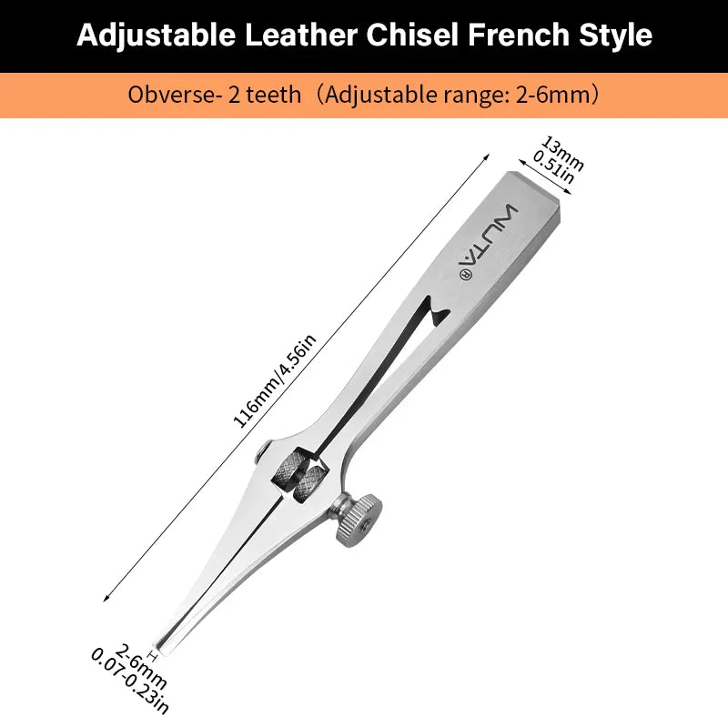 Tenedor ajustable para coser cuero estilo frances WUTA