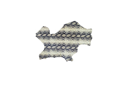 Trozo de piel grabado serpiente beige - negro - La Tendeta del Cuero