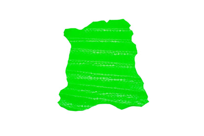 Trozo de piel grabado trenzado mimbre verde fluor - La Tendeta del Cuero