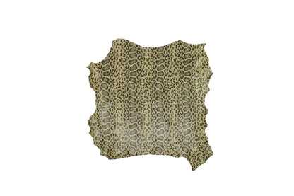 Trozo de piel grabado serpiente anaconda beige tonos grises - La Tendeta del Cuero