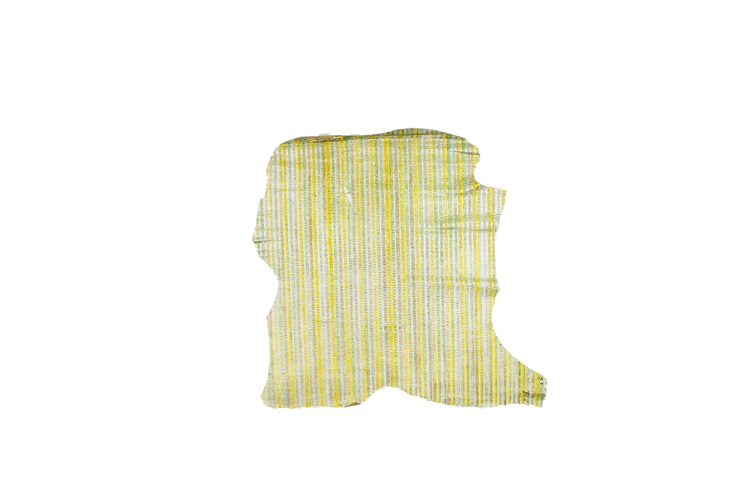 Piece of multicolored braided engraved leather